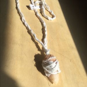 Homemade hemp rope /quartz necklace